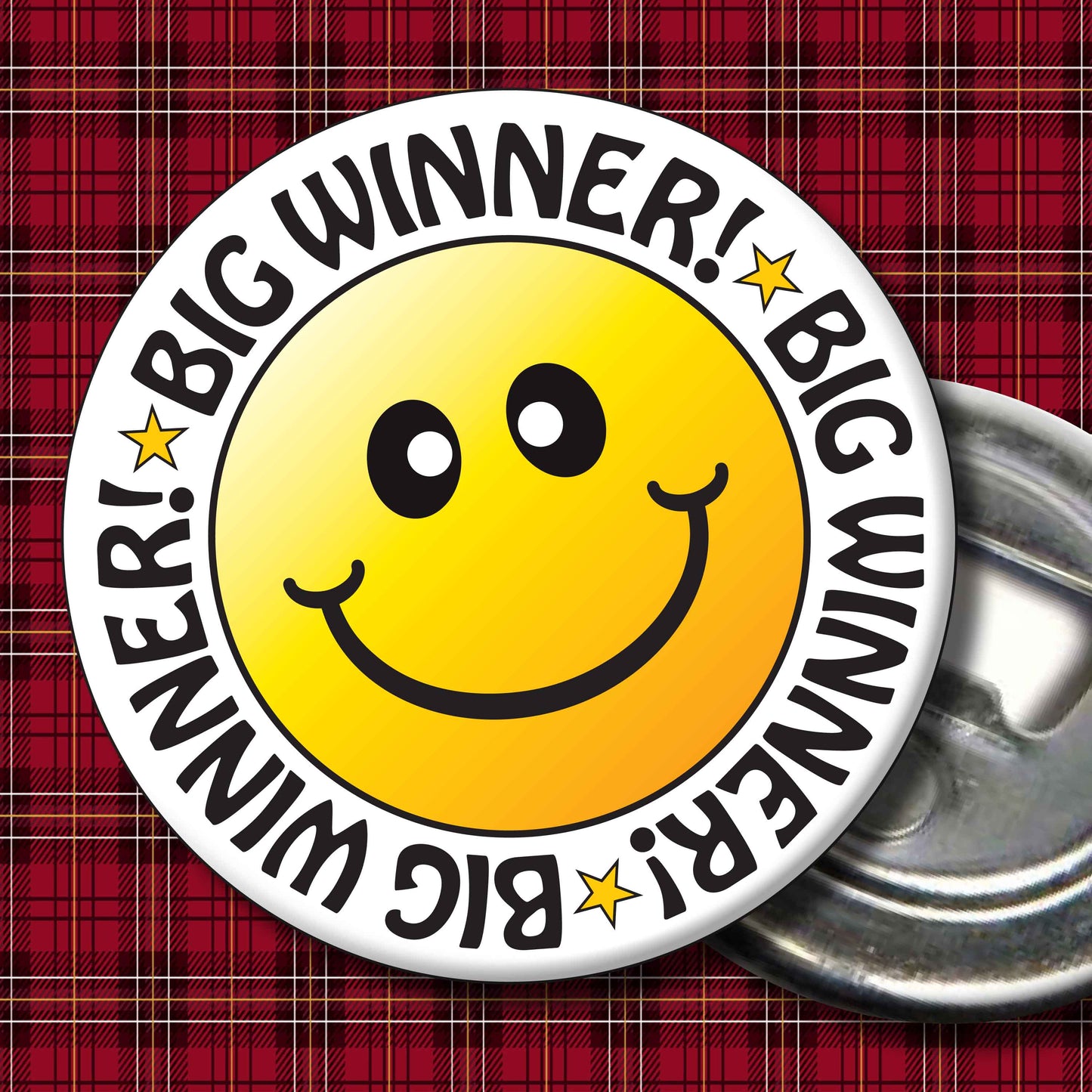 Big Winner! Smiley Badge + Bottle Opener