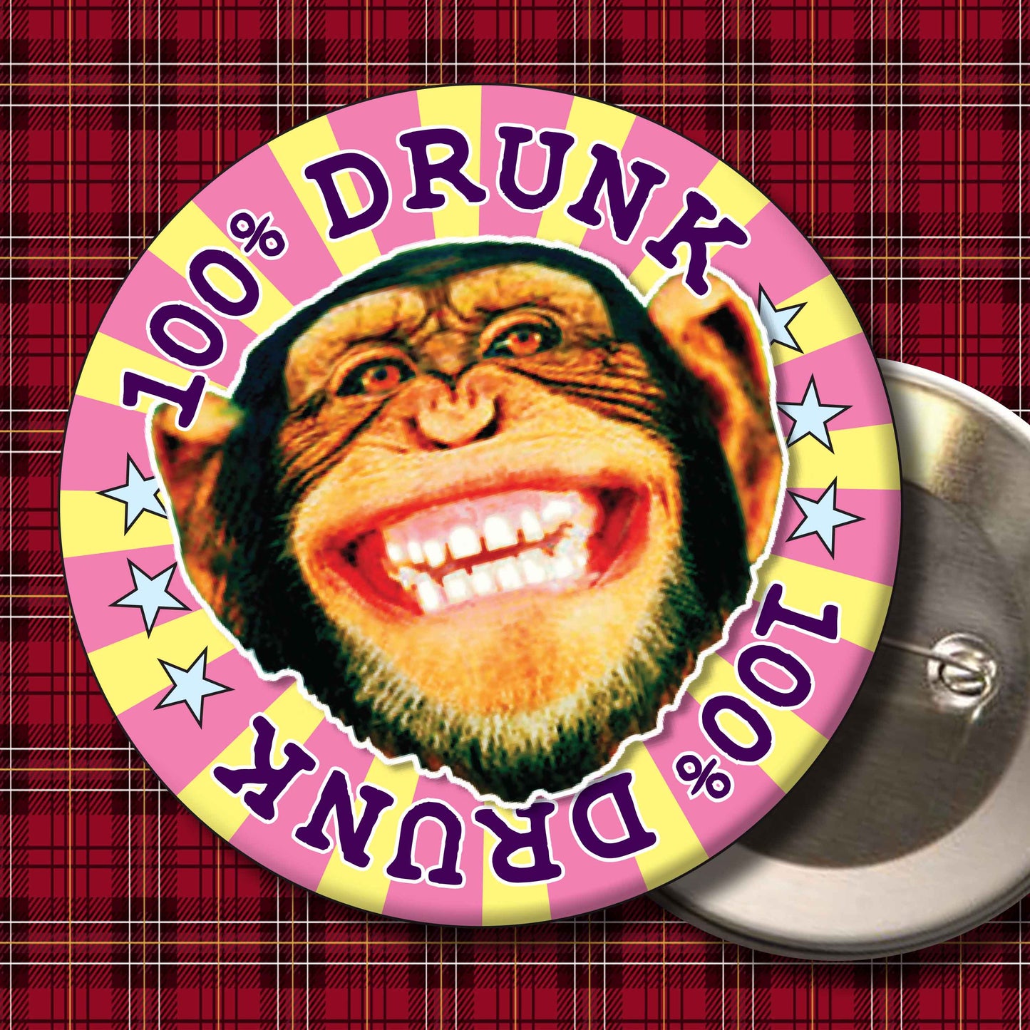 100% Drunk Badge + Bottle Opener