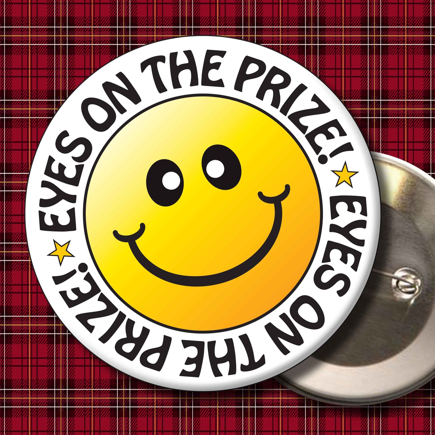 Eyes On The Prize! Smiley Badge + Bottle Opener