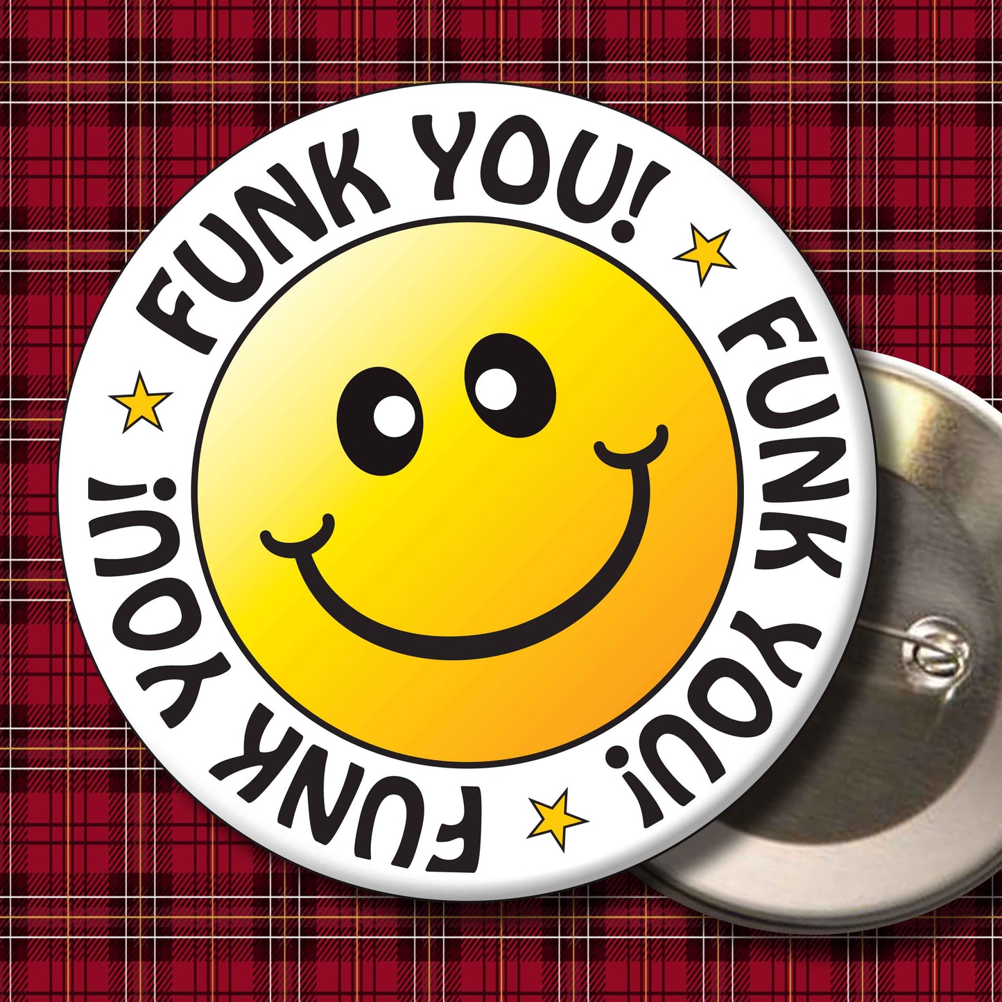 Funk You! Smiley Badge + Bottle Opener