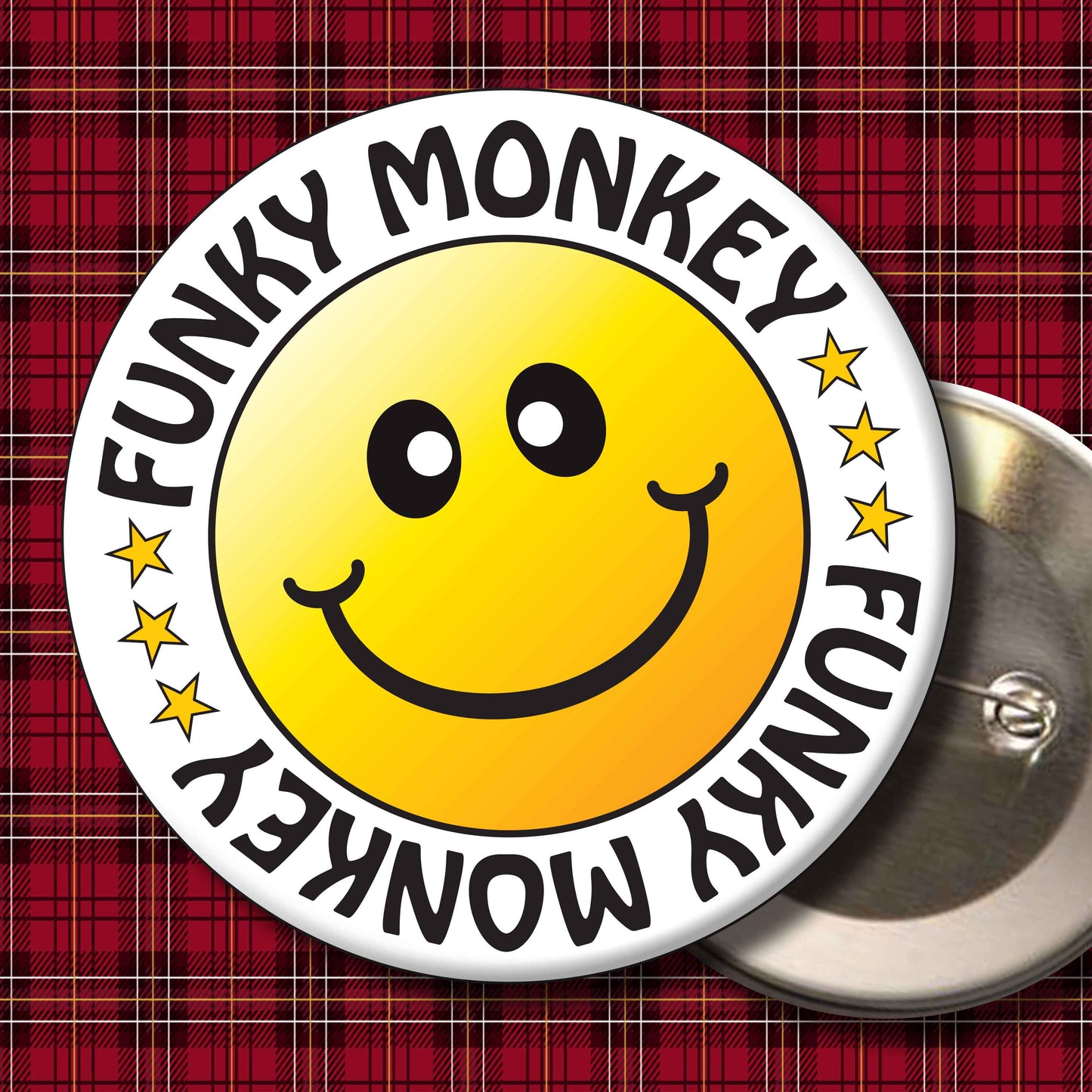 Funky Monkey Smiley Badge + Bottle Opener
