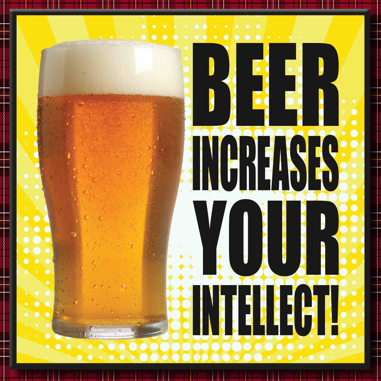 Beer Intellect Art Print + Badge + Bottle Opener + Birthday Card