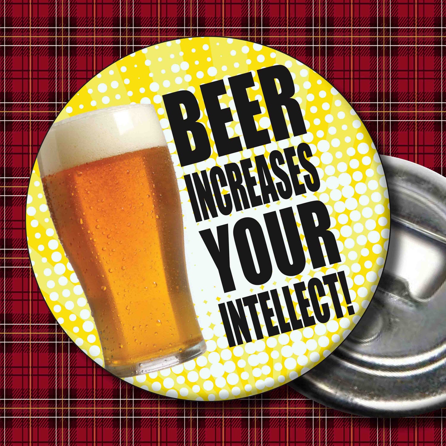 Beer Intellect Art Print + Badge + Bottle Opener + Birthday Card