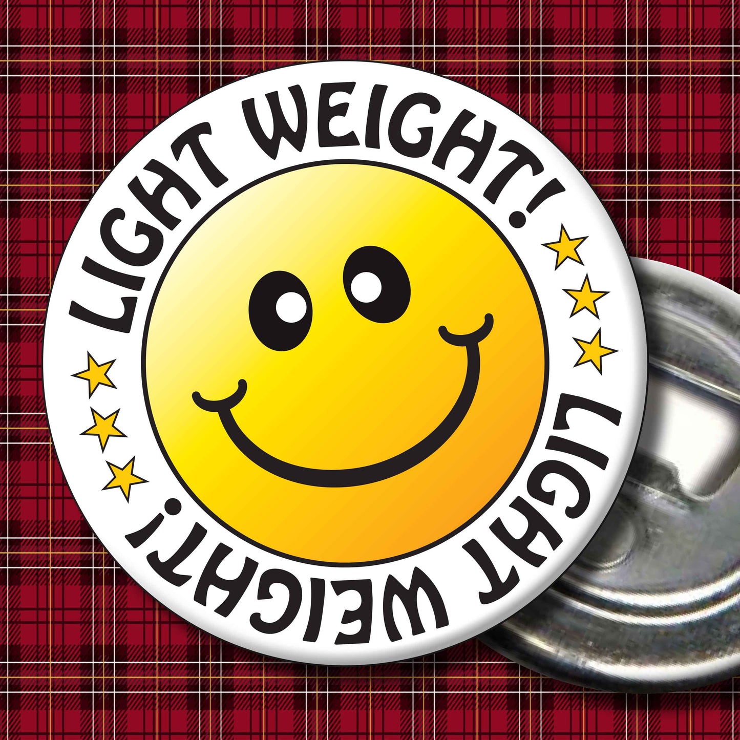 Light Weight! Smiley Badge + Bottle Opener