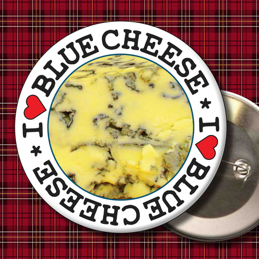 I Love Blue Cheese Metal Pin Badge + Bottle Opener