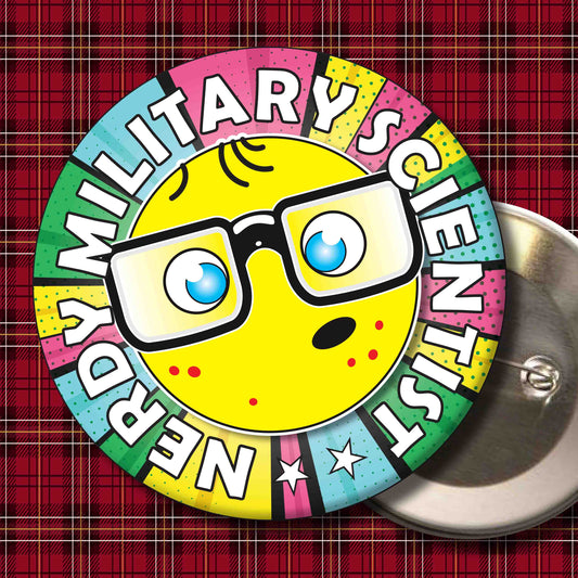 Military Scientist Metal Pin Badge + Bottle Opener