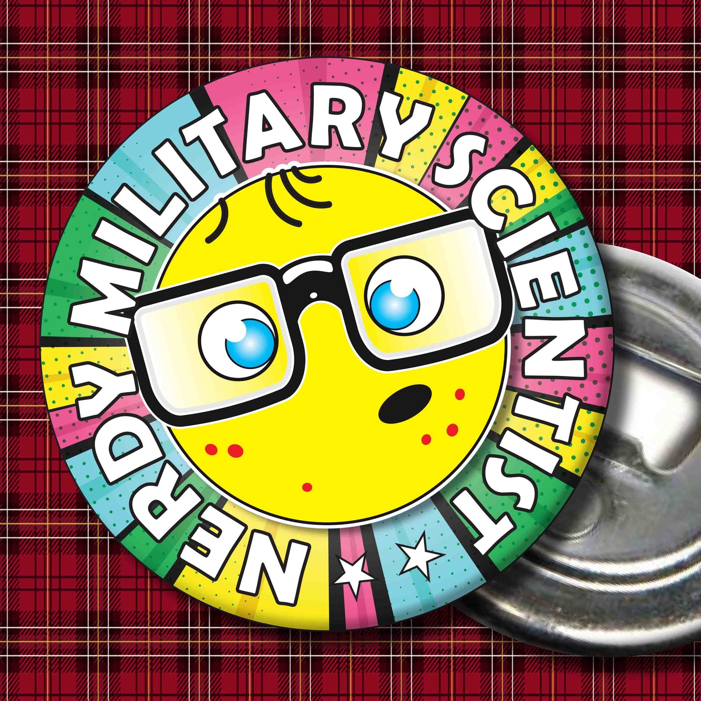 Military Scientist Metal Pin Badge + Bottle Opener