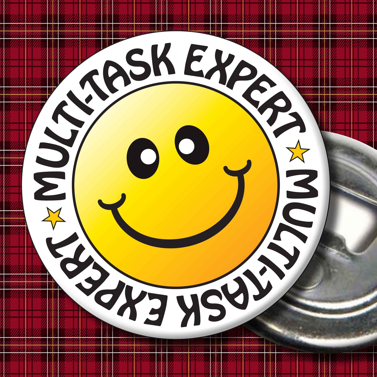 Multi-task Expert Smiley Badge + Bottle Opener