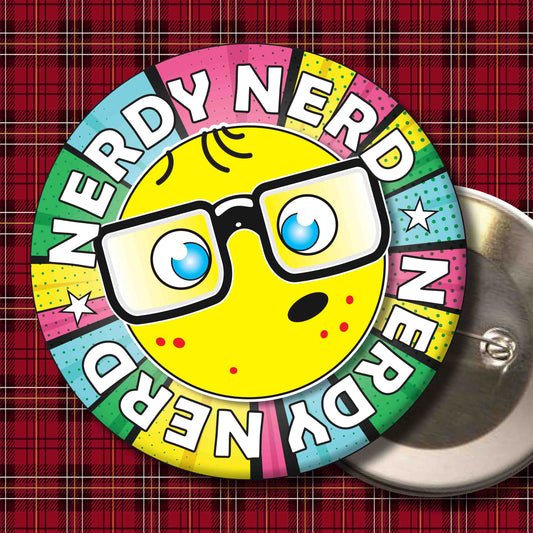 Nerd Metal Pin Badge + Bottle Opener