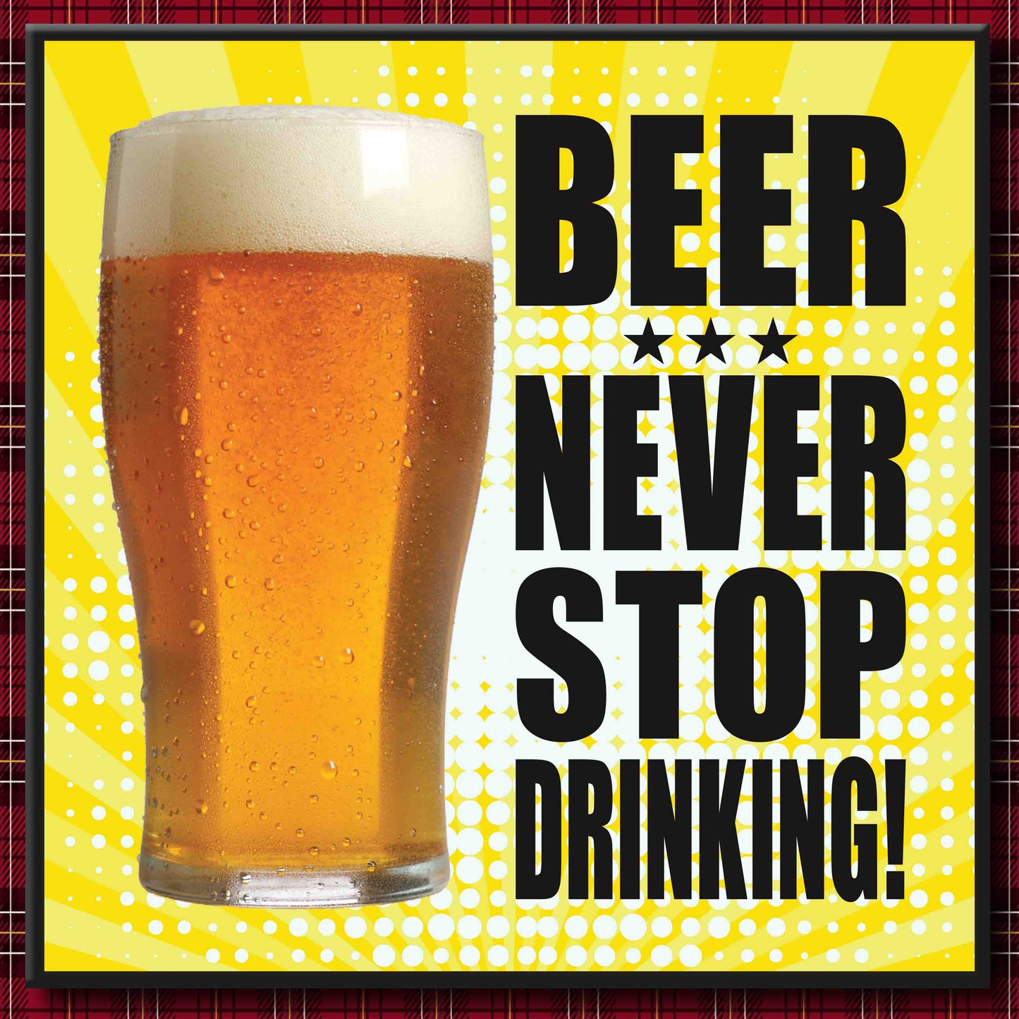 Beer Drinking Art Print + Badge + Bottle Opener + Birthday Card
