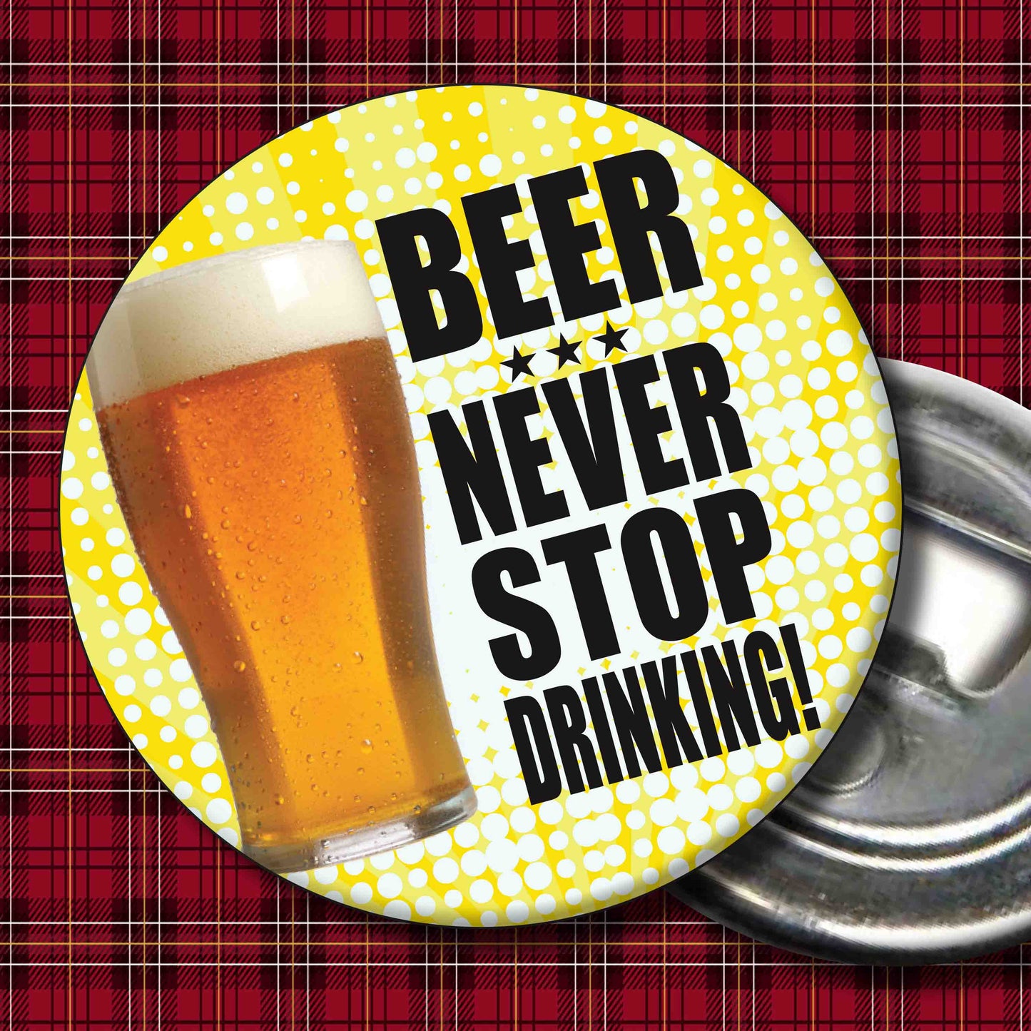Beer Drinking Art Print + Badge + Bottle Opener + Birthday Card