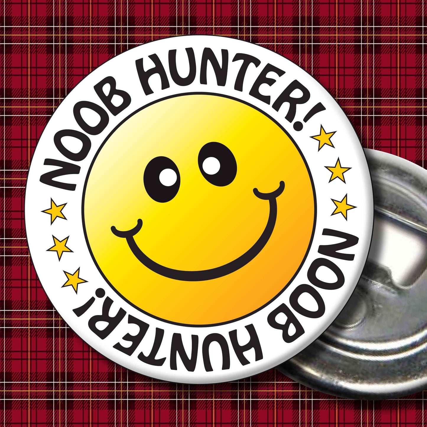 Noob Hunter! Smiley Badge + Bottle Opener