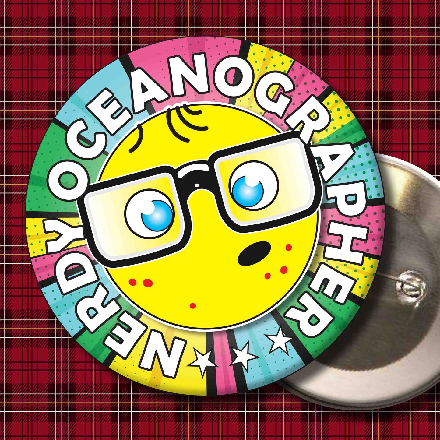 Oceanographer Metal Pin Badge + Bottle Opener