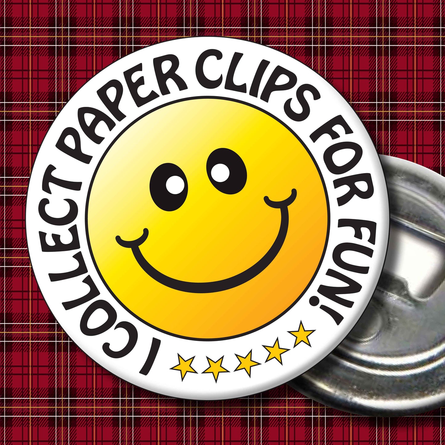 I Collect Paper Clips For Fun! Smiley Badge + Bottle Opener