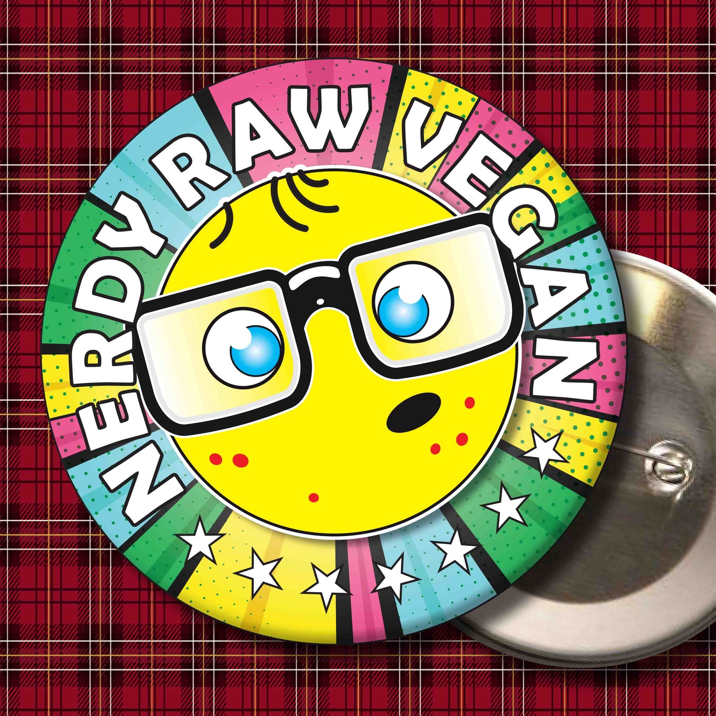 Raw Vegan Metal Pin Badge + Bottle Opener