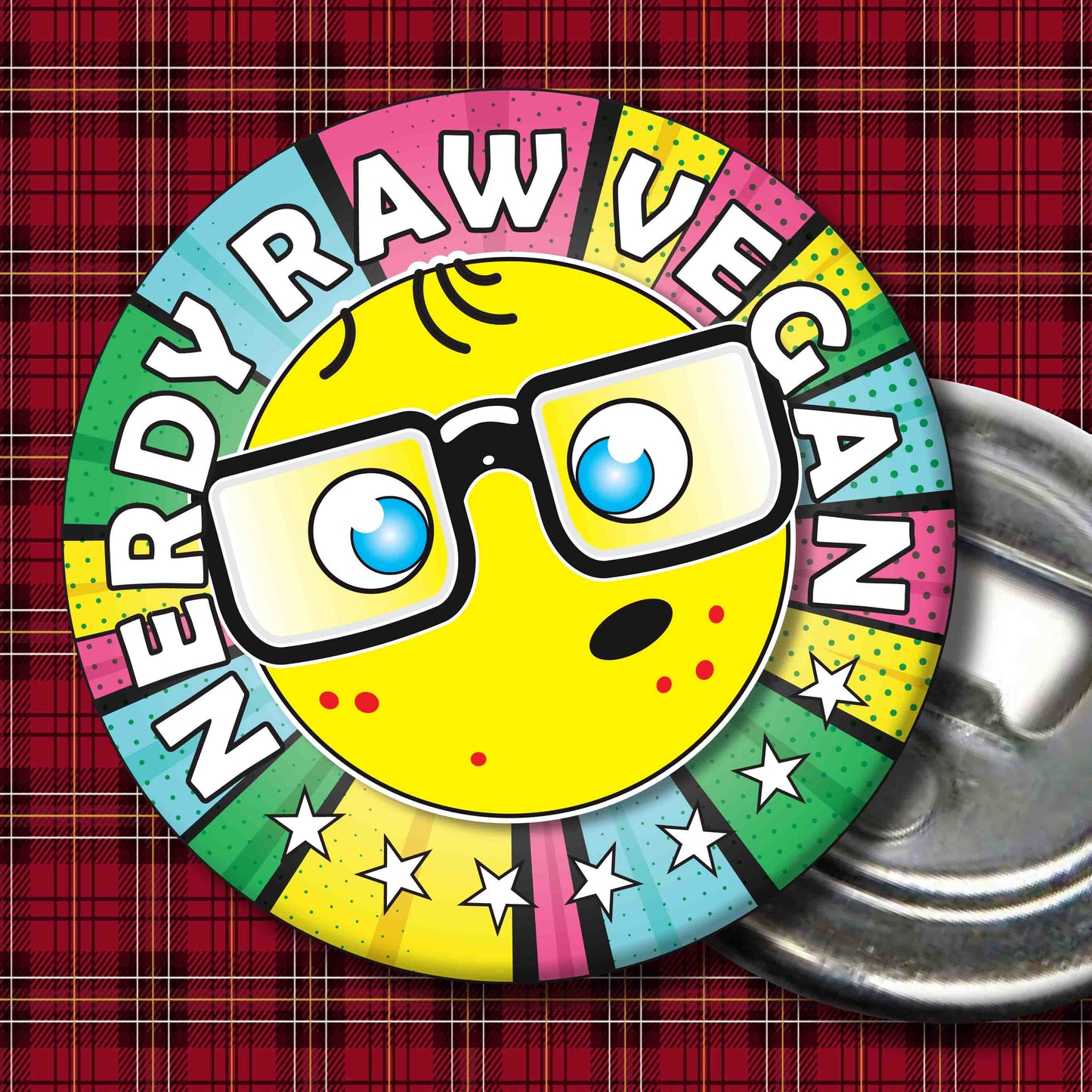 Raw Vegan Metal Pin Badge + Bottle Opener