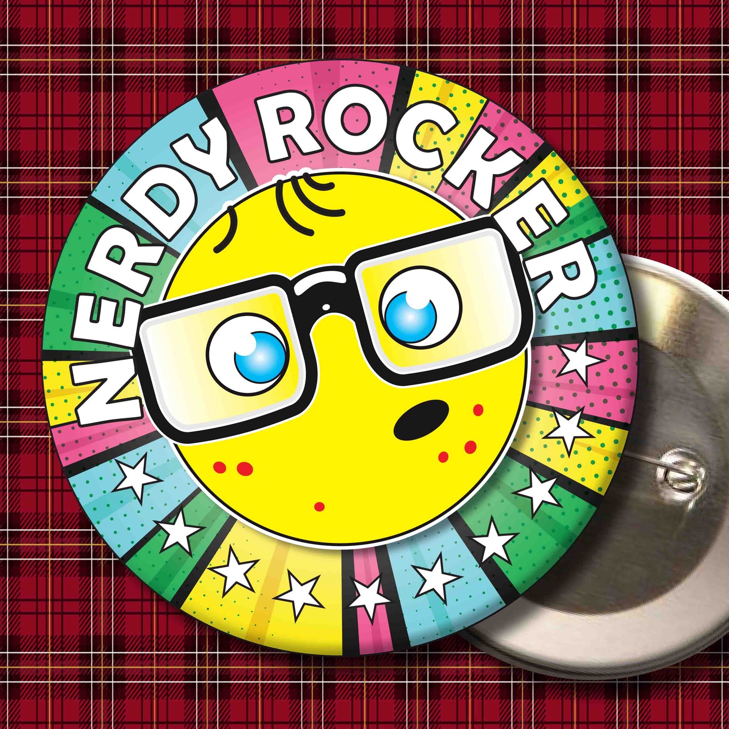 Rocker Metal Pin Badge + Bottle Opener