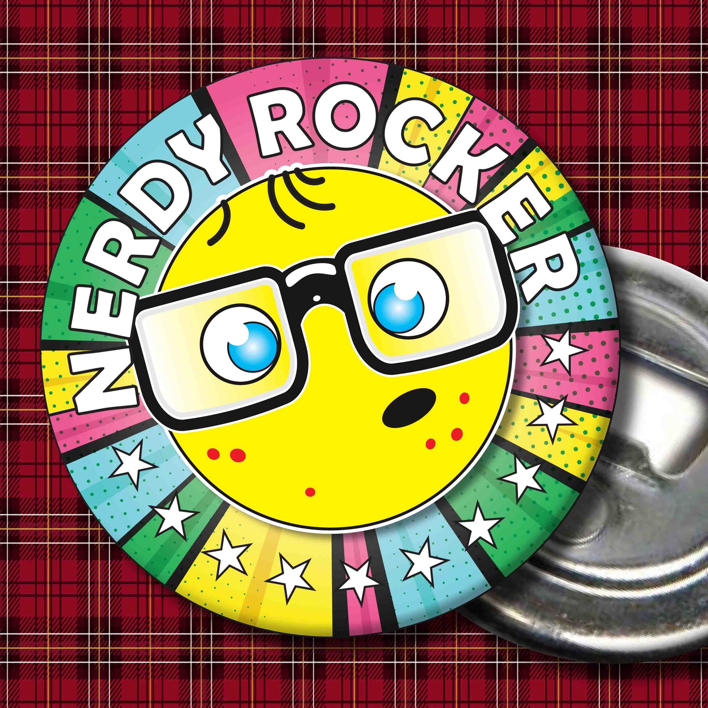 Rocker Metal Pin Badge + Bottle Opener