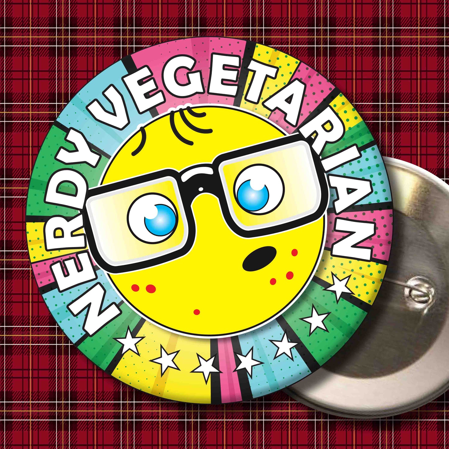 Vegetarian Metal Pin Badge + Bottle Opener