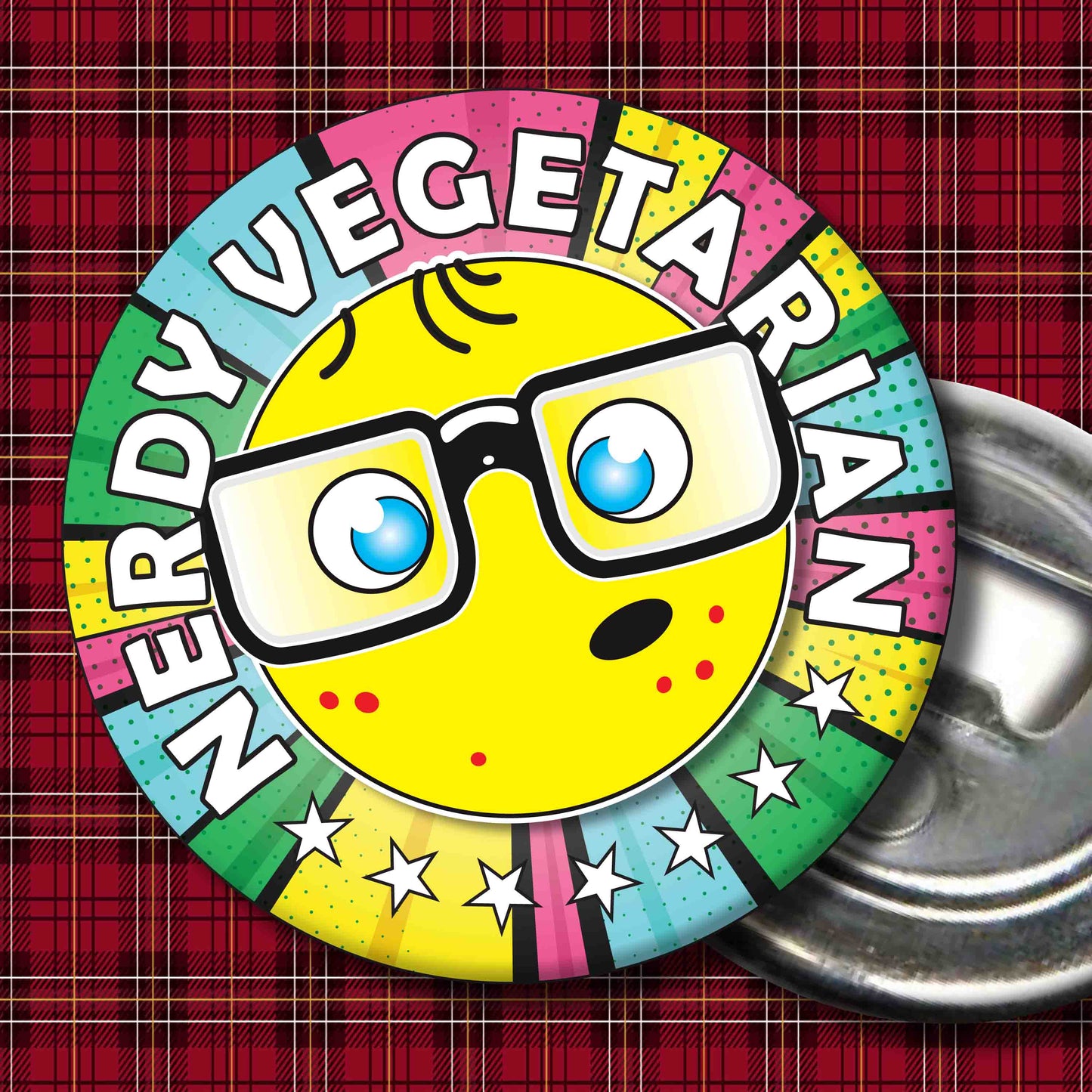 Vegetarian Metal Pin Badge + Bottle Opener
