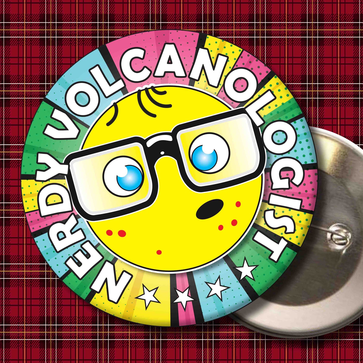 Volcanologist Metal Pin Badge + Bottle Opener