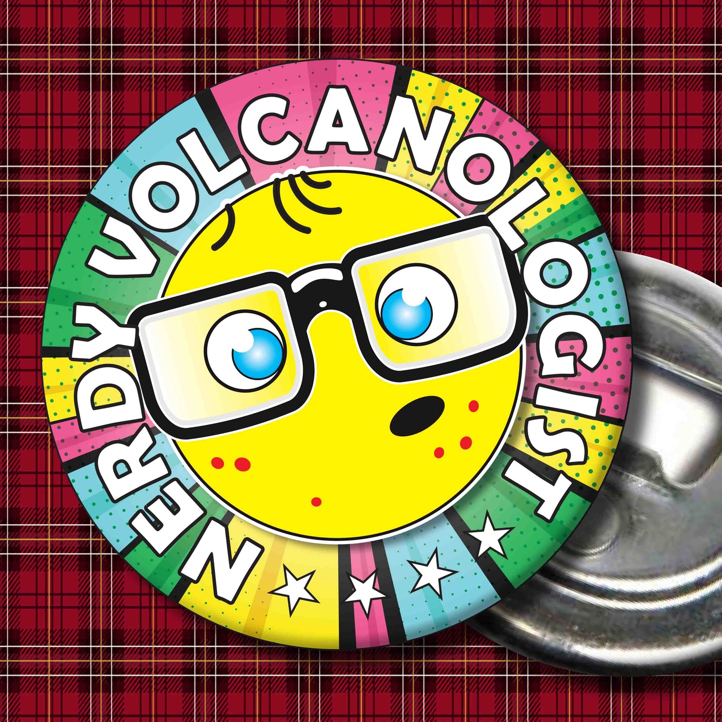 Volcanologist Metal Pin Badge + Bottle Opener