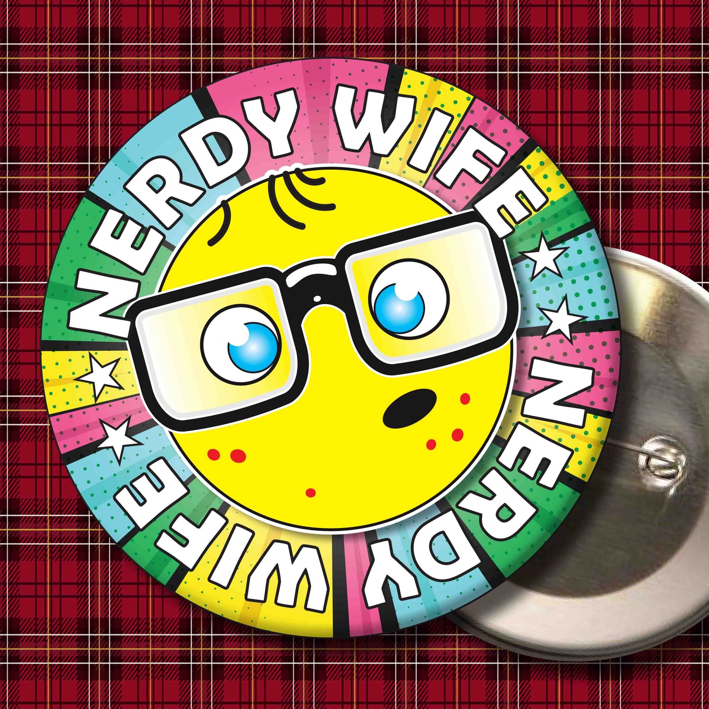 Wife Metal Pin Badge + Bottle Opener