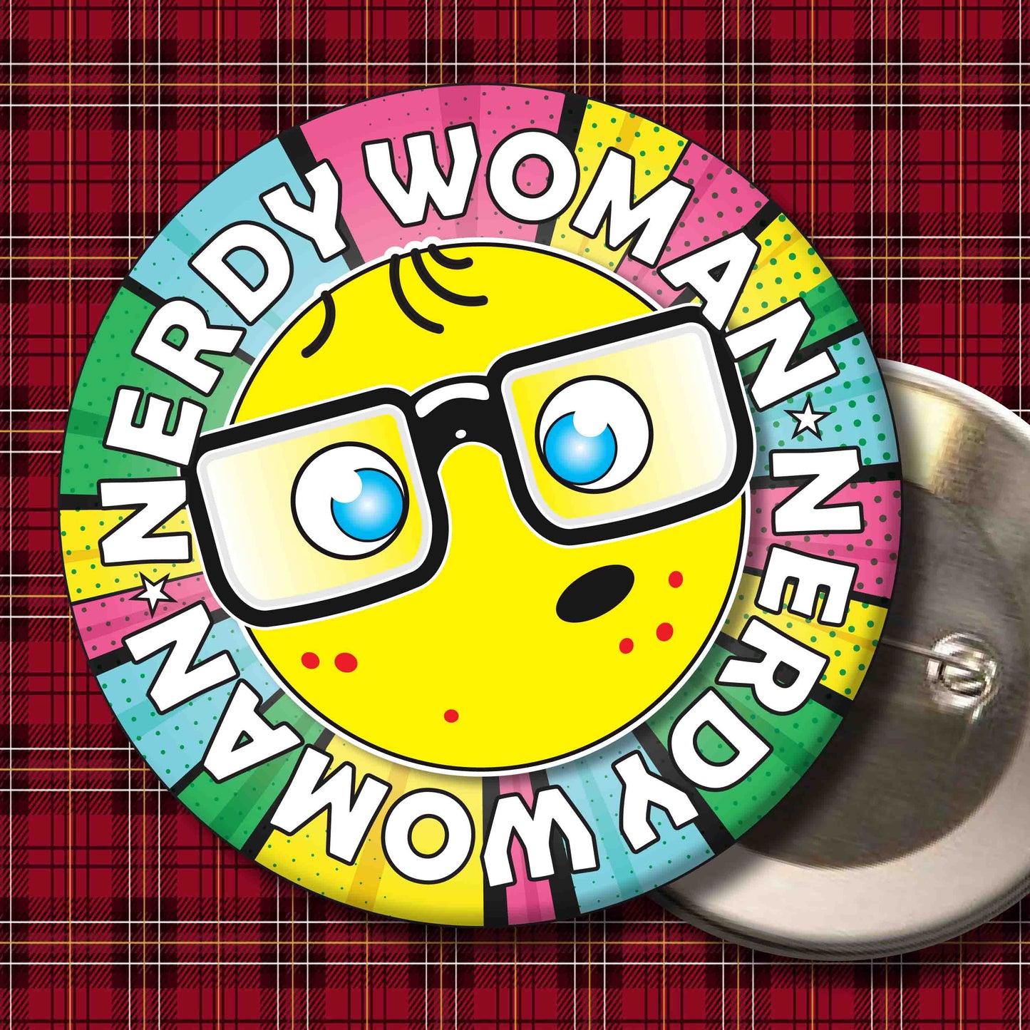 Woman Metal Pin Badge + Bottle Opener