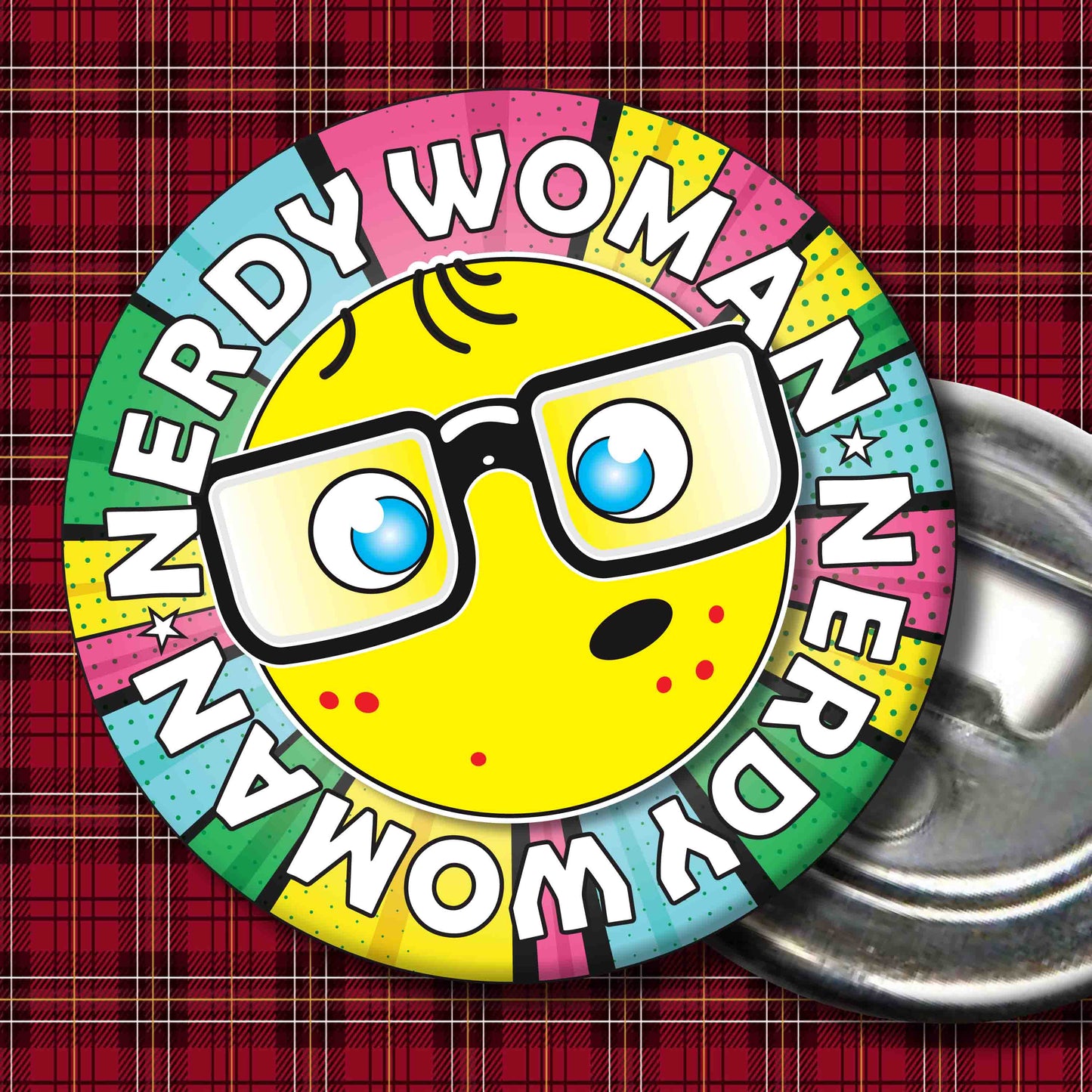 Woman Metal Pin Badge + Bottle Opener