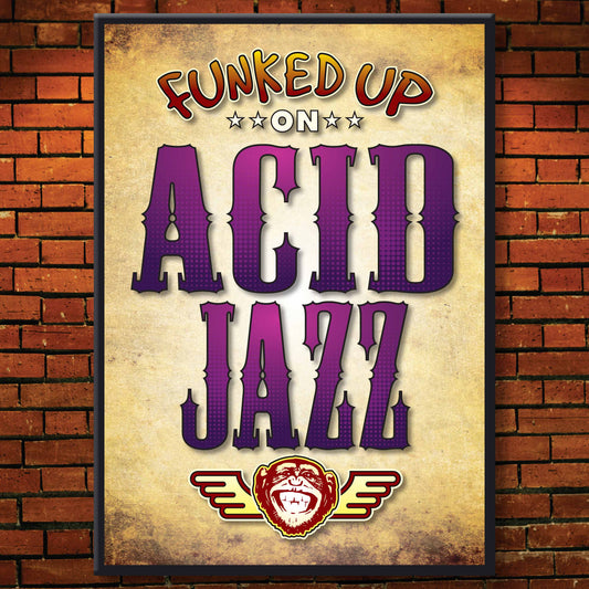 Acid Jazz Art Print / Poster / Birthday Card / Greetings Card