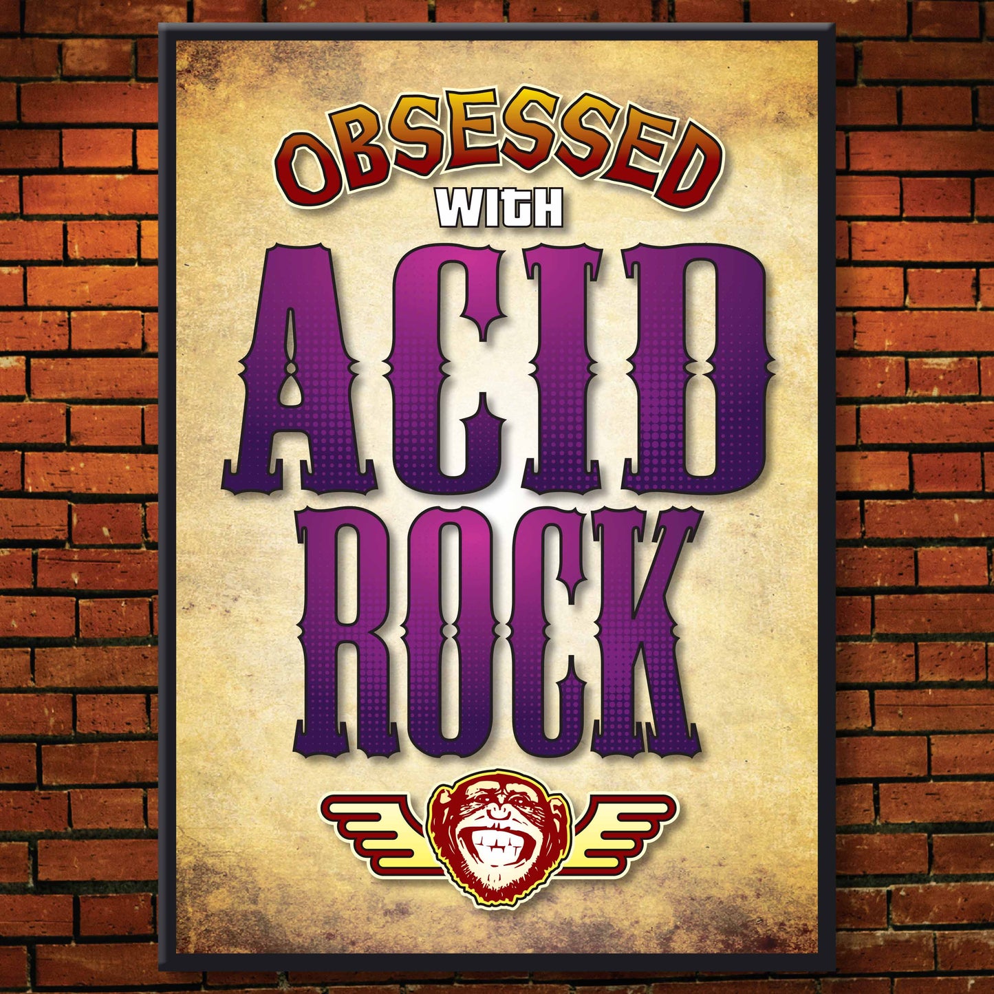 Acid Rock - Obsessed Art Poster + Birthday / Greetings Card