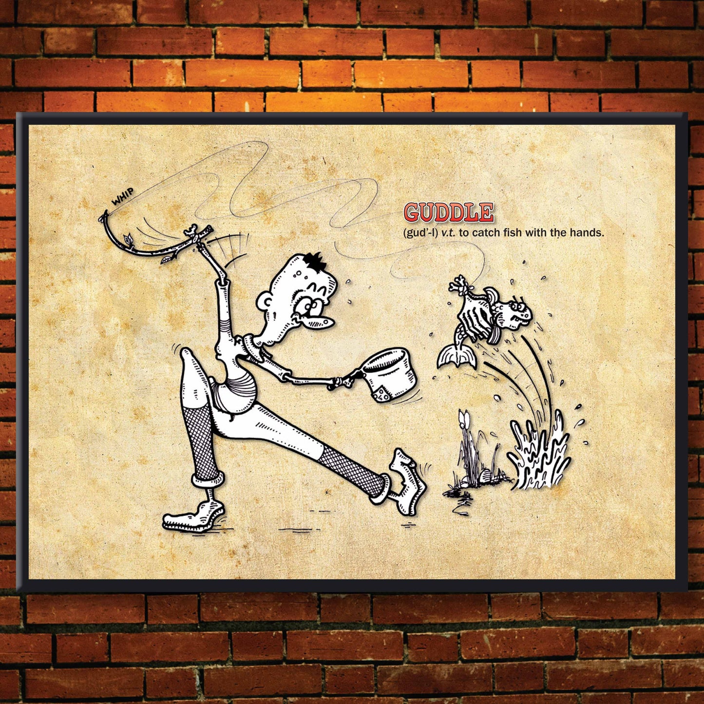 Guddle Cartoon Art Print