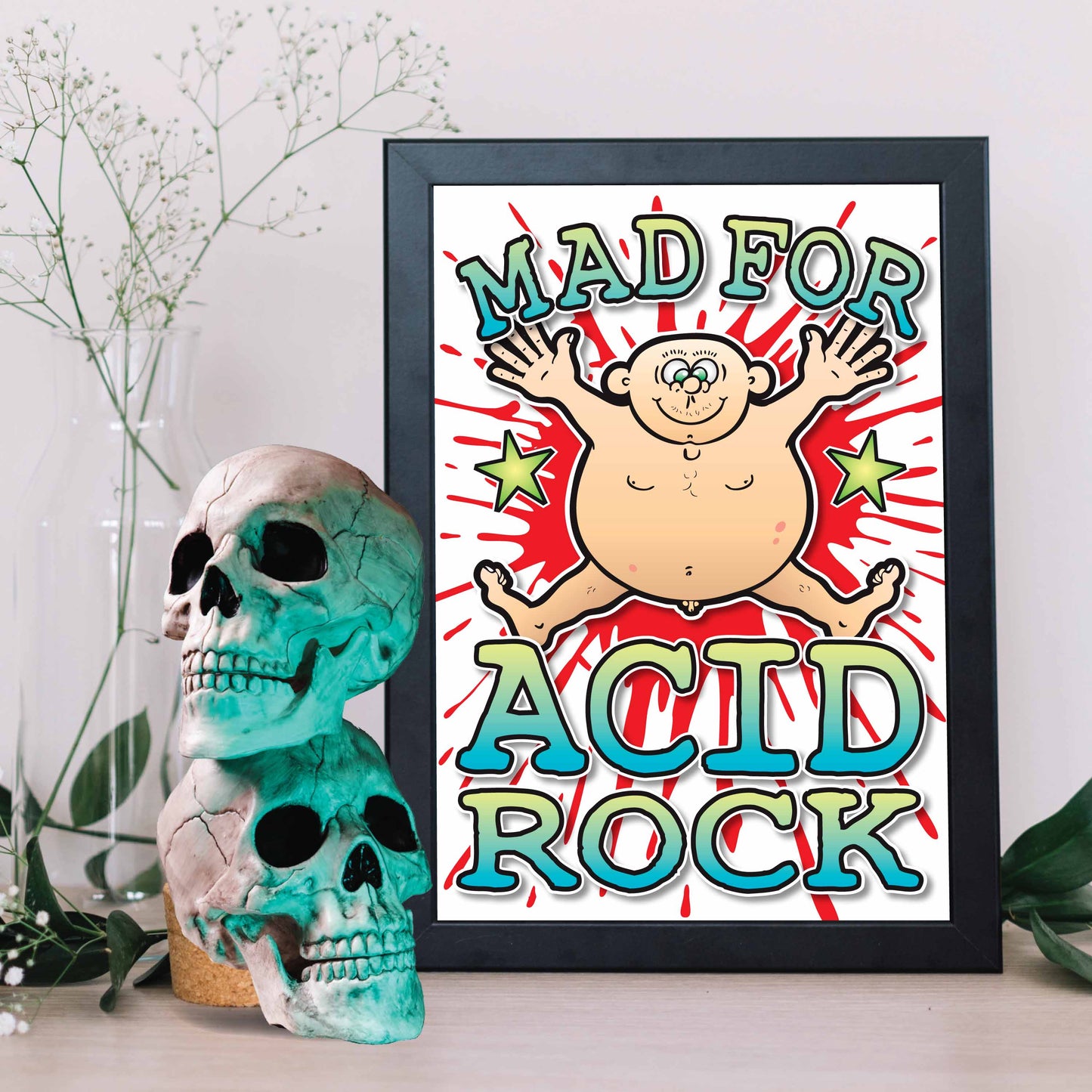 Acid Rock Art Print / Mad For Music Poster / Wall Décor