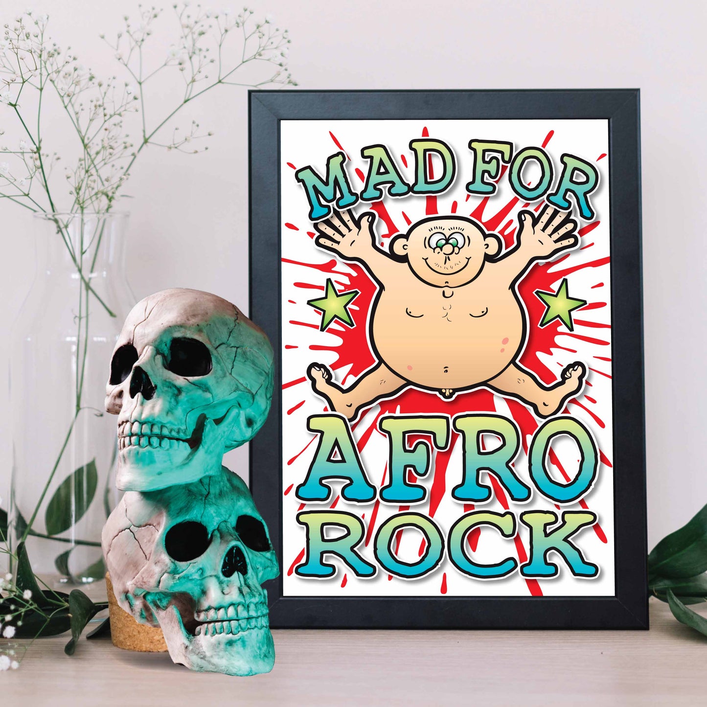 Afro Rock Art Print / Mad For Music Poster / Wall Décor