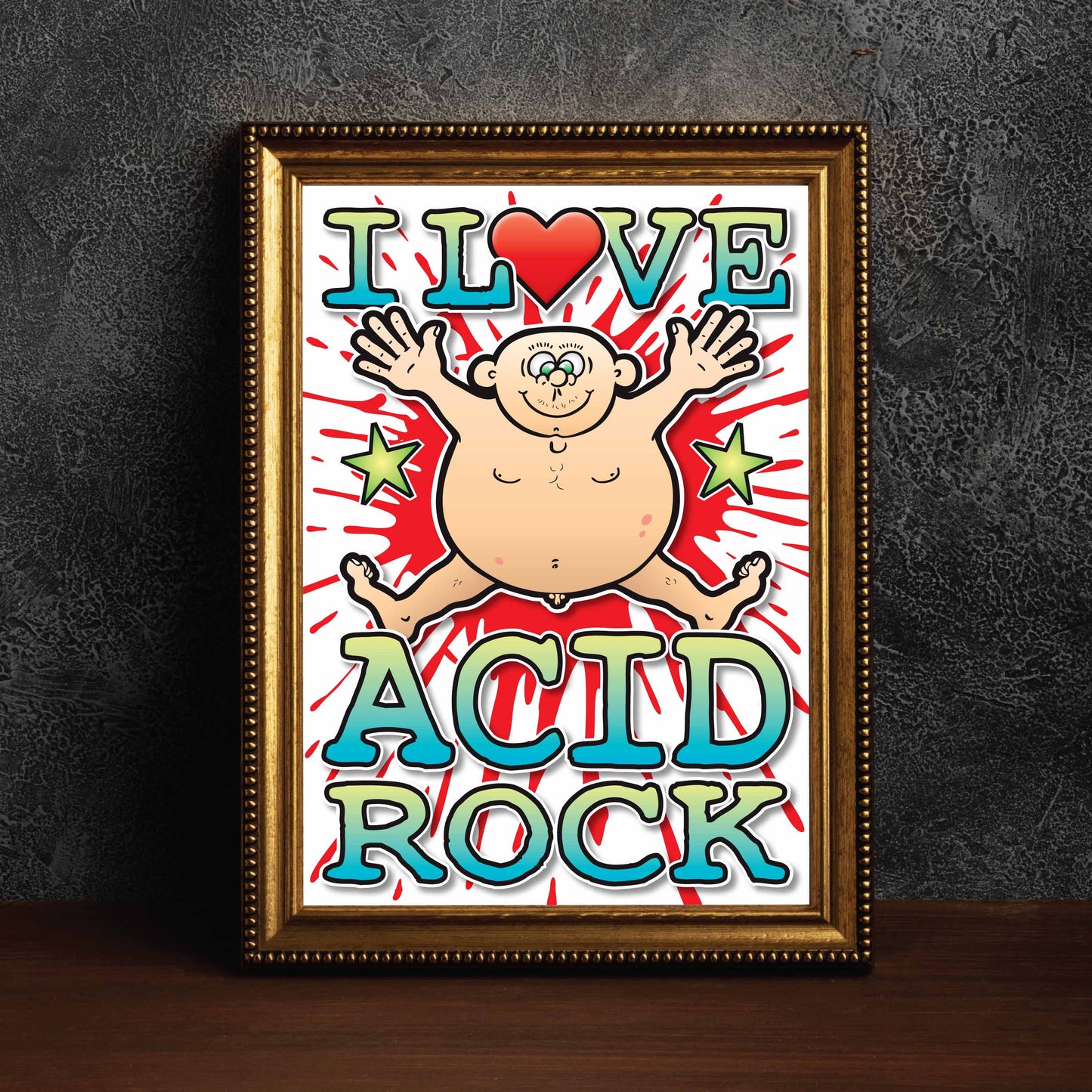 Acid Rock Art Print / Love Music Poster / Wall Décor / Rock Guru