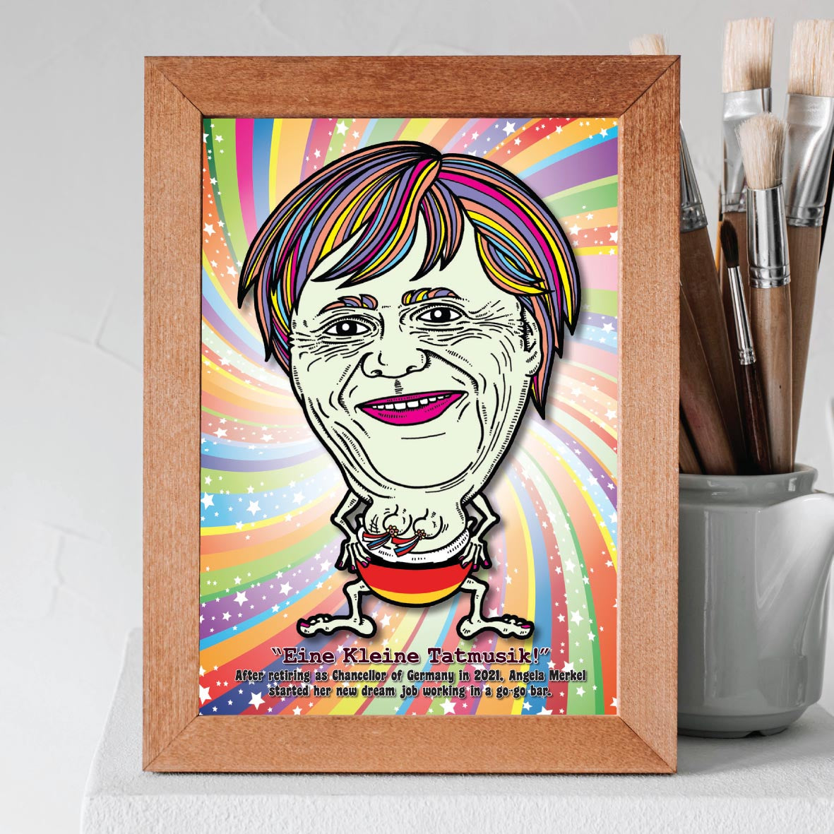Angela Merkel Shaking Her Booty Art Print