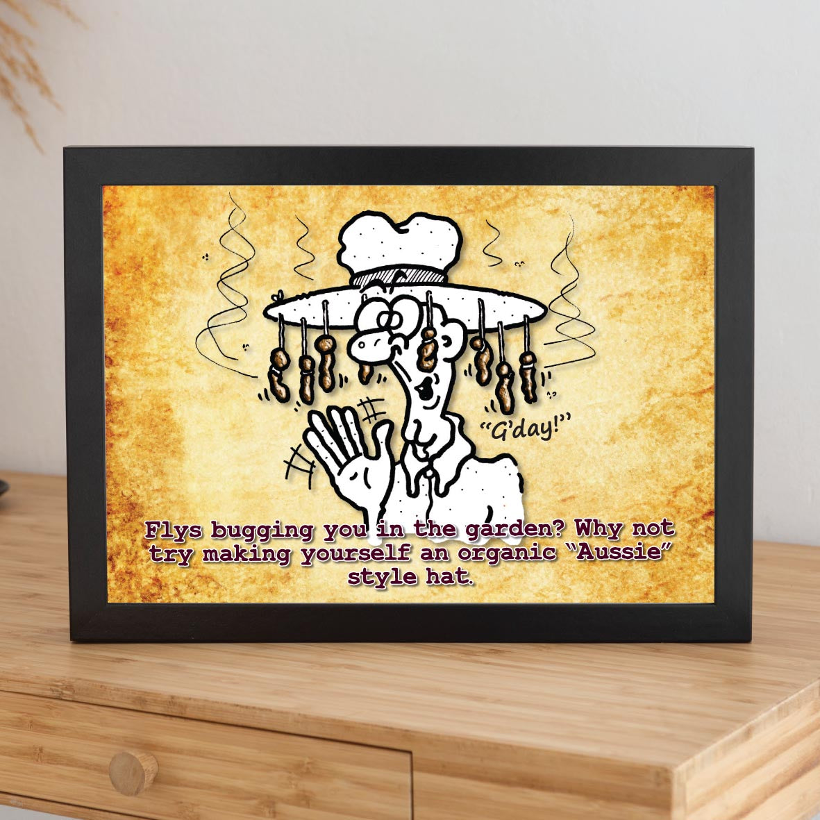 Aussie Hat Cartoon Art Print