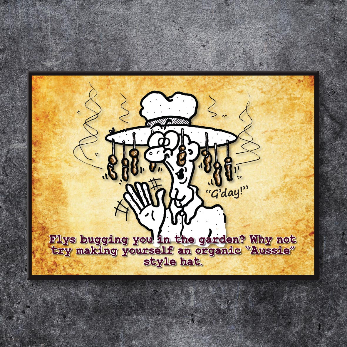 Aussie Hat Cartoon Art Print