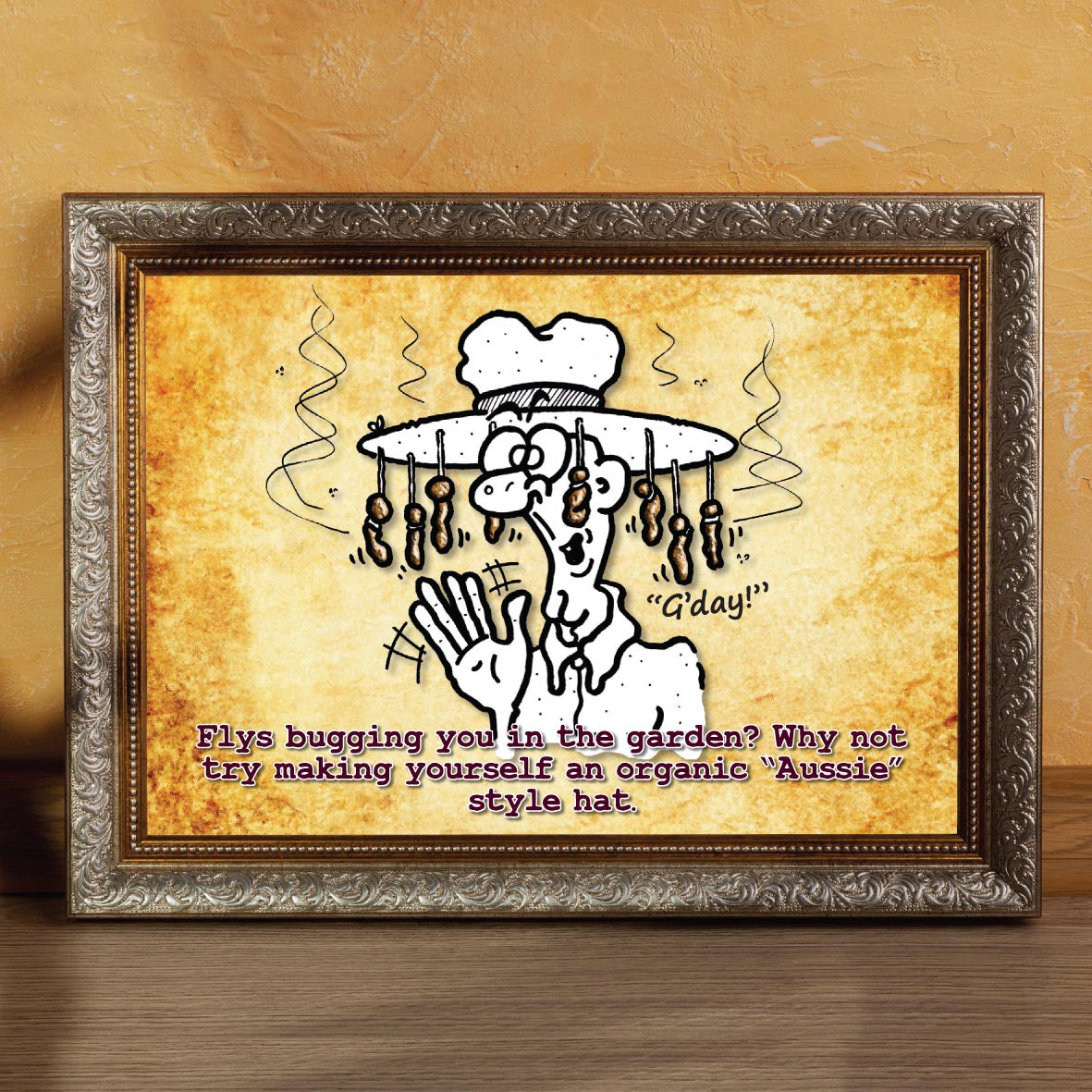 Aussie Hat Cartoon Art Print