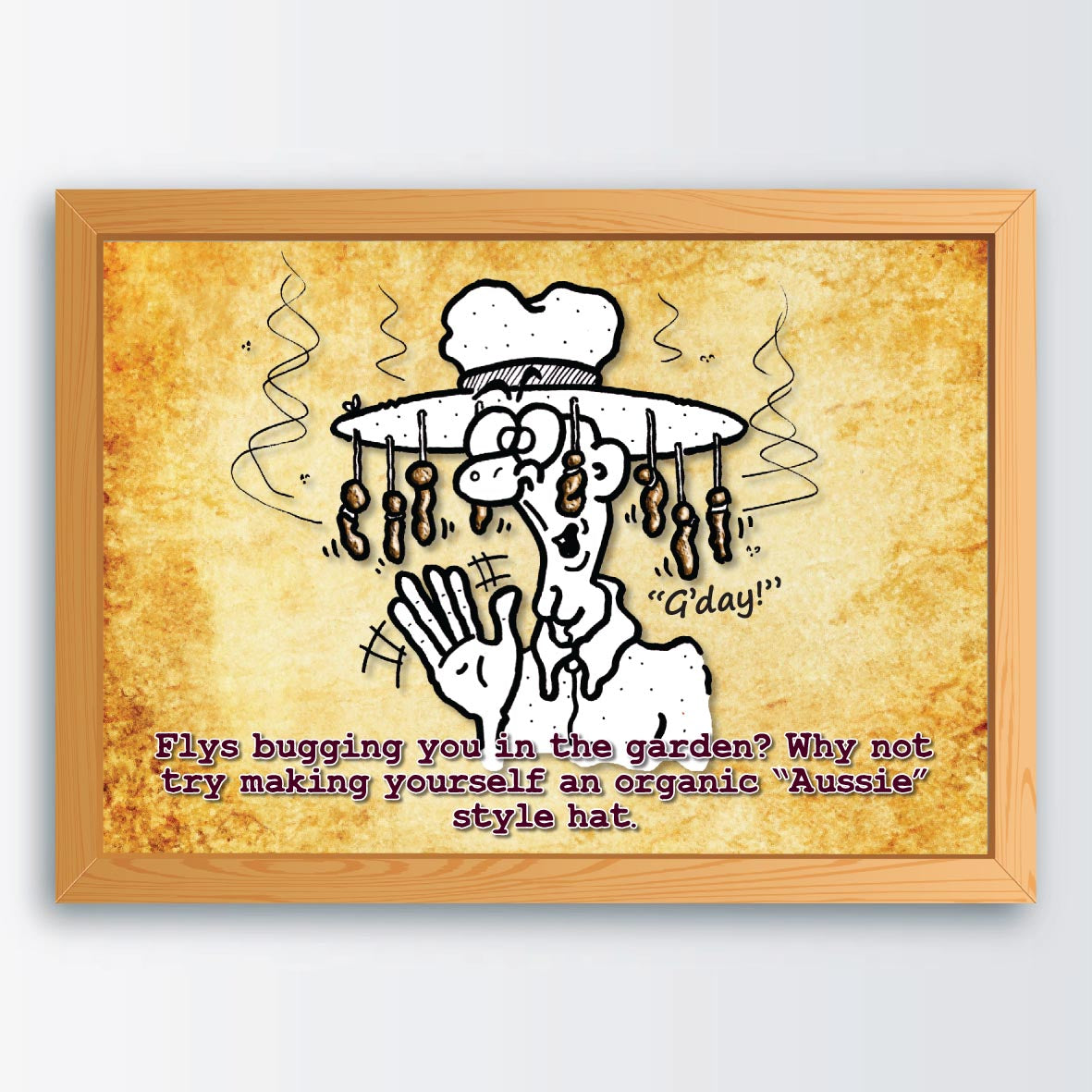 Aussie Hat Cartoon Art Print