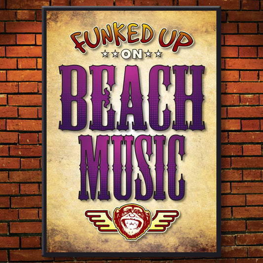 Beach Music Art Print / Poster / Birthday Card / Greetings Card