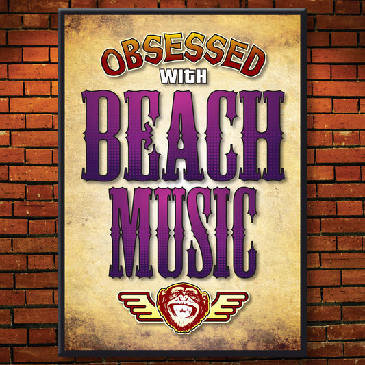 Beach Music - Obsessed Art Poster + Birthday / Greetings Card