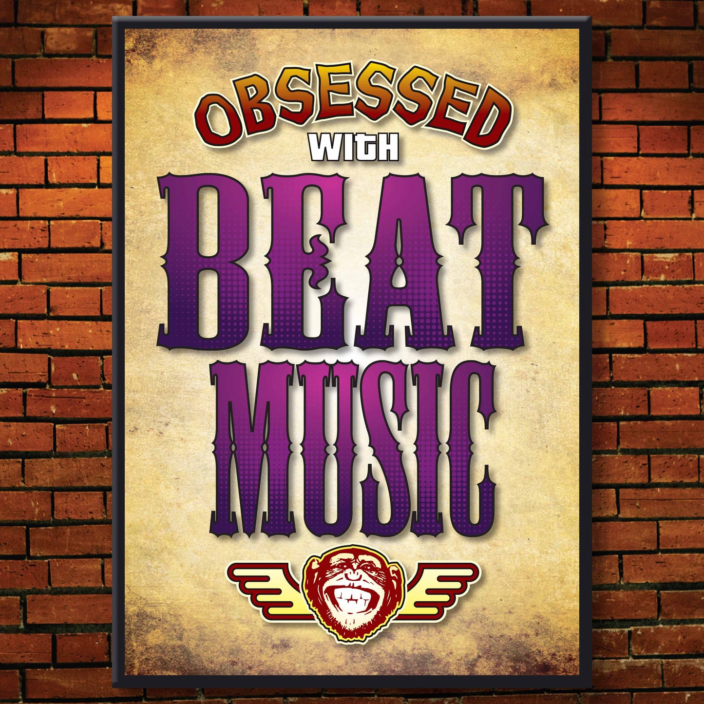 Beat Music - Obsessed Art Poster + Birthday / Greetings Card