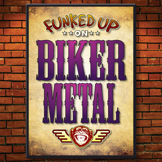 Biker Metal Art Print / Poster / Birthday Card / Greetings Card
