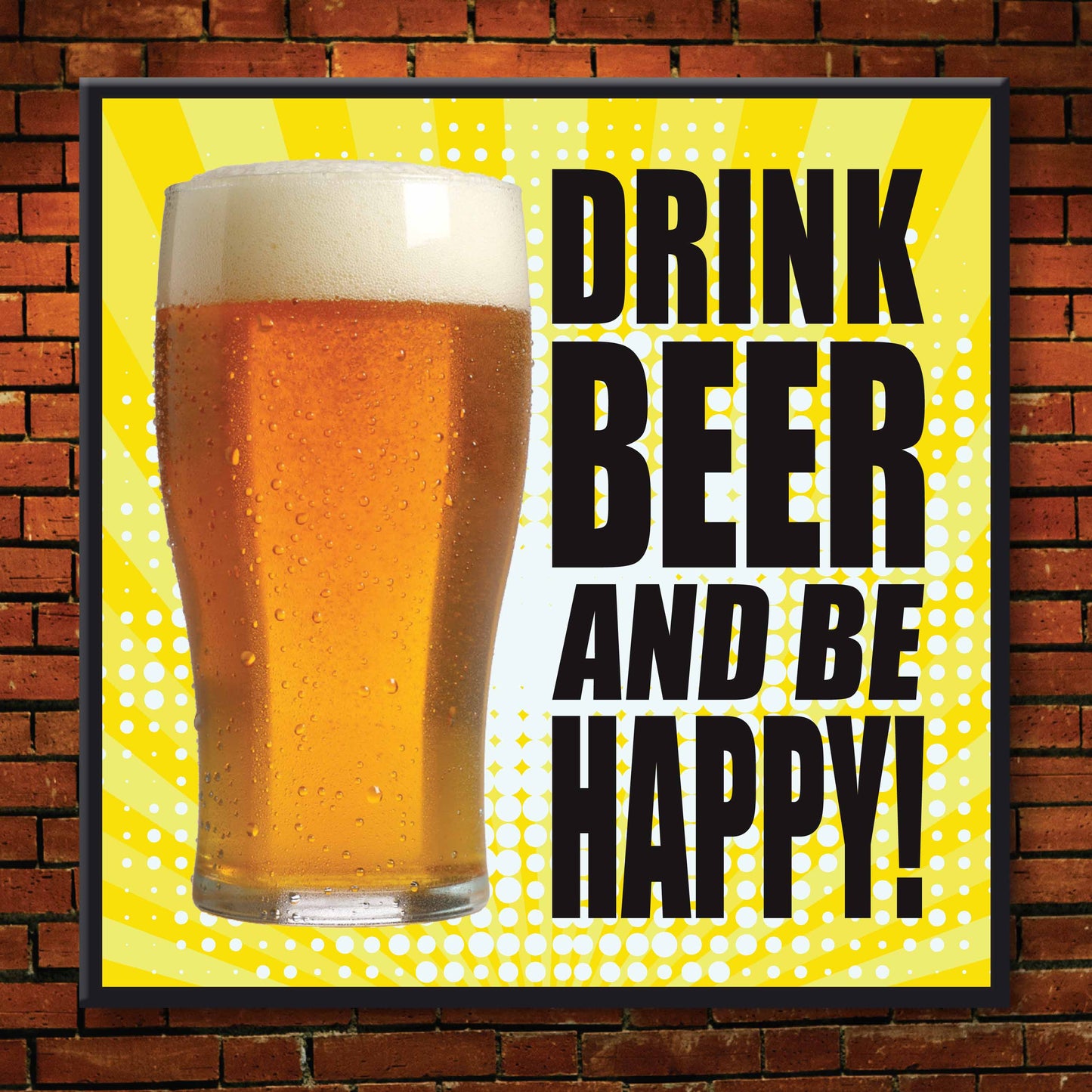 Happy Beer Art Print + Badge + Bottle Opener + Birthday Card