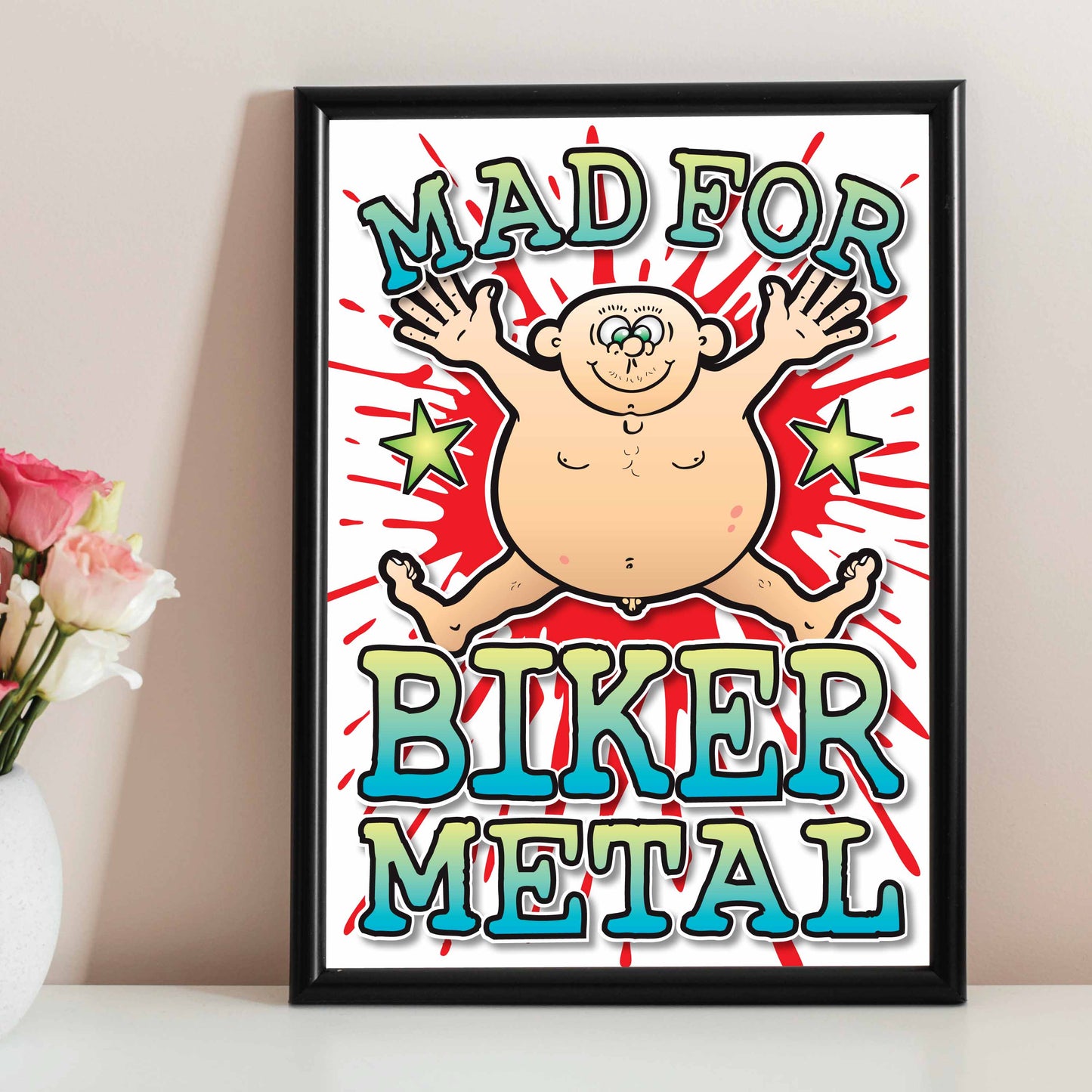 Biker Metal Art Print / Mad For Music Poster / Wall Décor