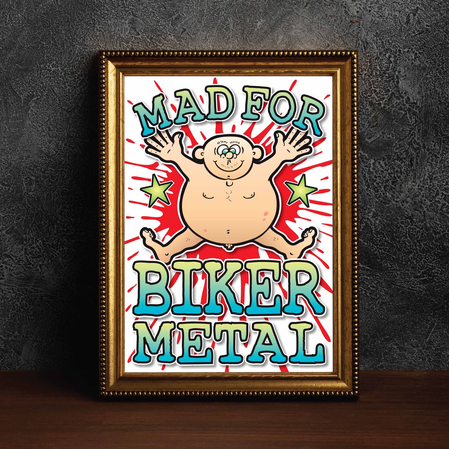 Biker Metal Art Print / Mad For Music Poster / Wall Décor