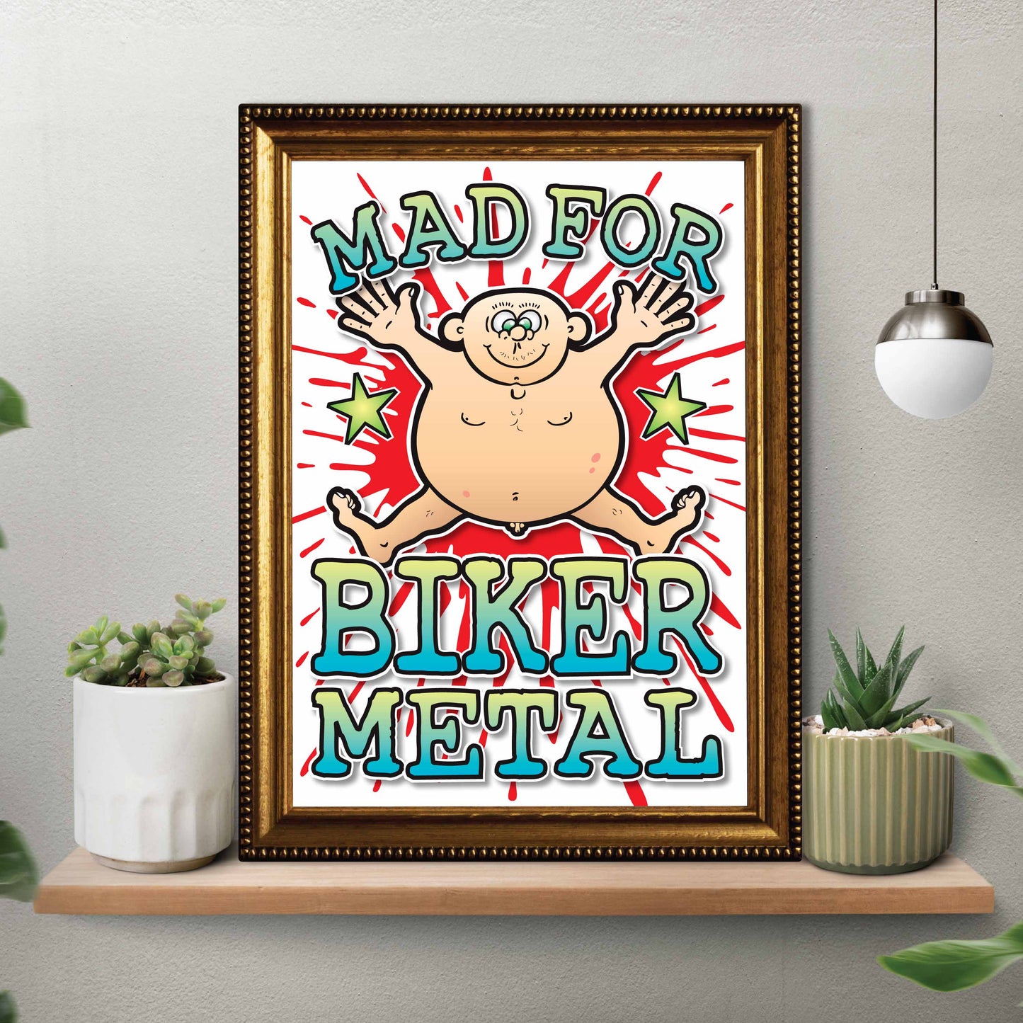 Biker Metal Art Print / Mad For Music Poster / Wall Décor