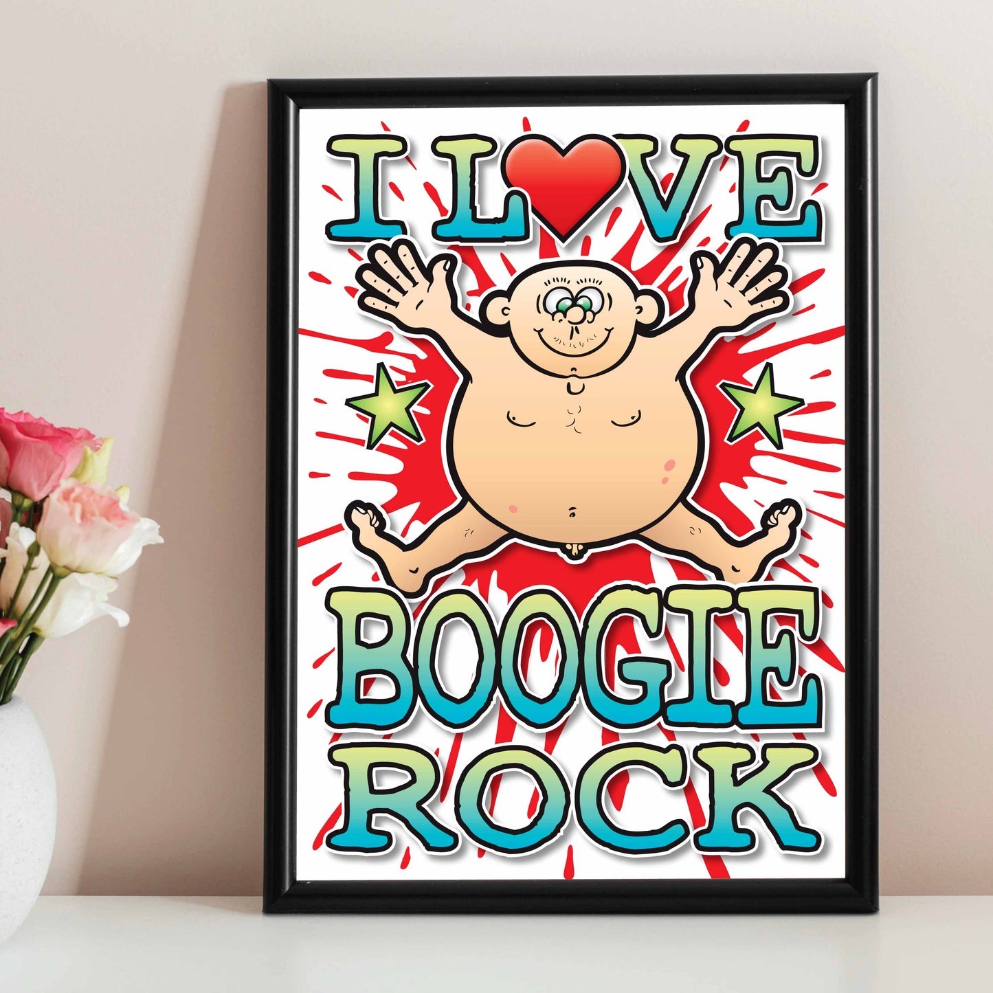 Boogie Rock Art Print / Love Music Poster / Wall Décor / Rock Guru