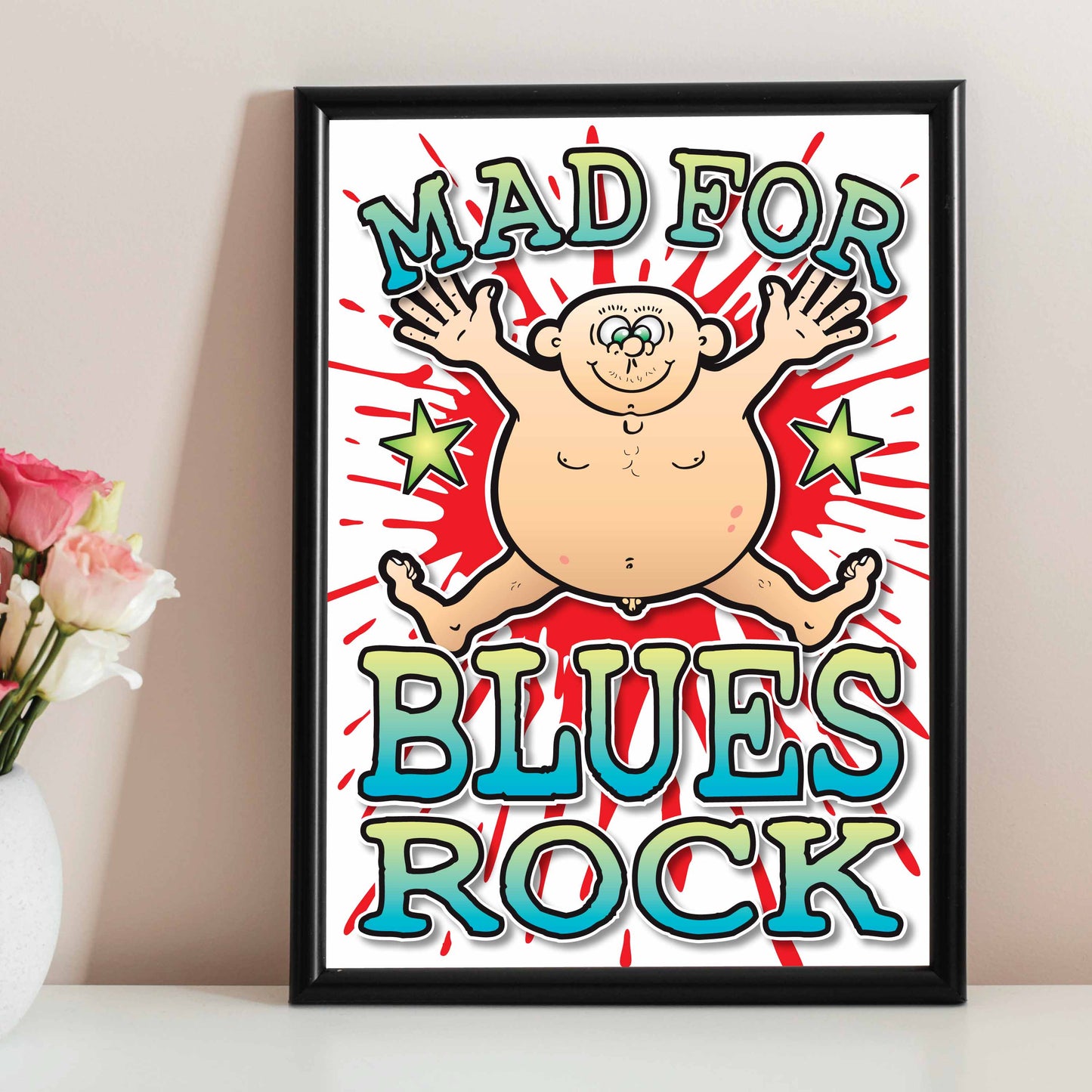 Blues Rock Art Print / Mad For Music Poster / Wall Décor
